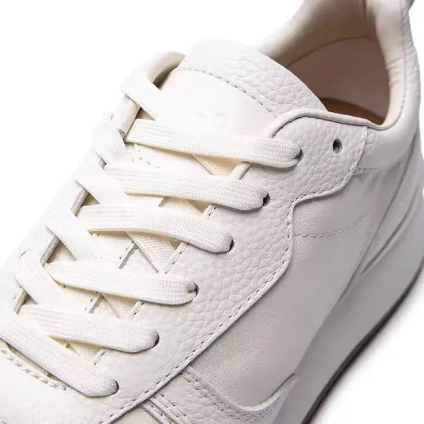 Scarpe sportive minimaliste da uomo in vera pelle Sneakers stringate con suola spessa Scarpe da passeggio casual comode e versatili per la primavera 4