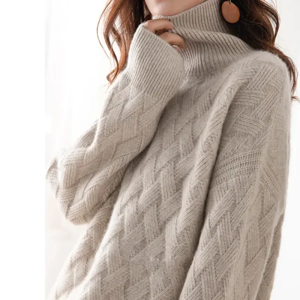2024 nuove donne maglione allentato inverno casual chic cashmere oversize maglione spesso pullover pullover manica lunga femminile S-3XL 4