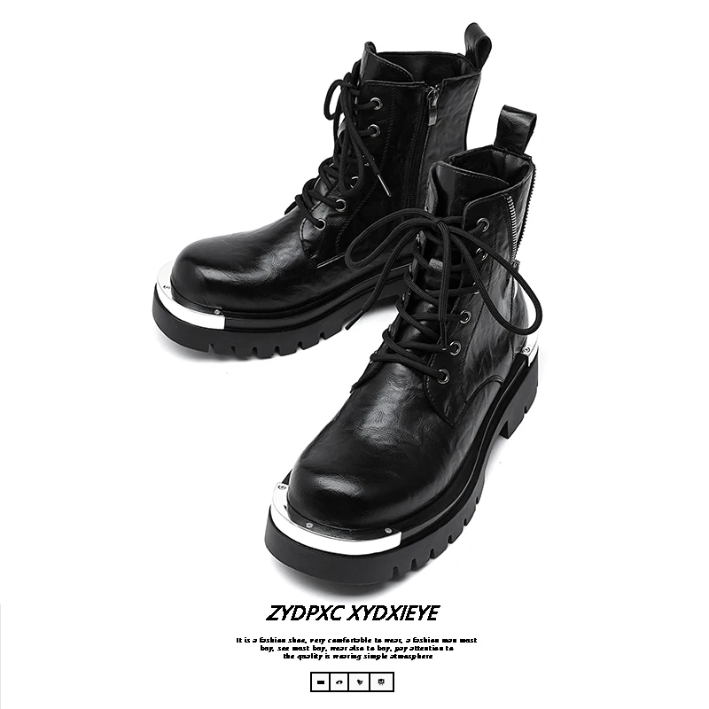 Stivaletti da uomo per passeggiate per il tempo libero Scarpe casual da uomo alte classiche Botas Ventilate Stivali da moto Calzature da passeggio per esterni 2