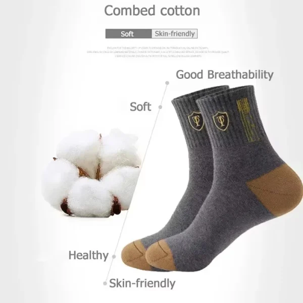 10 paia di calze sportive in cotone traspirante da uomo in fibra di bambù autunno e inverno calzini da uomo assorbimento del sudore deodorante business Sox 5