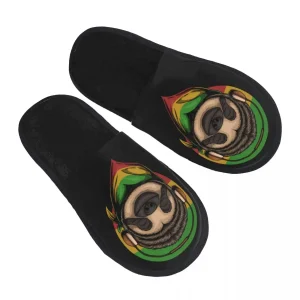 Pantofola invernale donna uomo moda soffici pantofole calde bradipo Rasta A indossare cuffie pantofole da casa scarpe divertenti 1