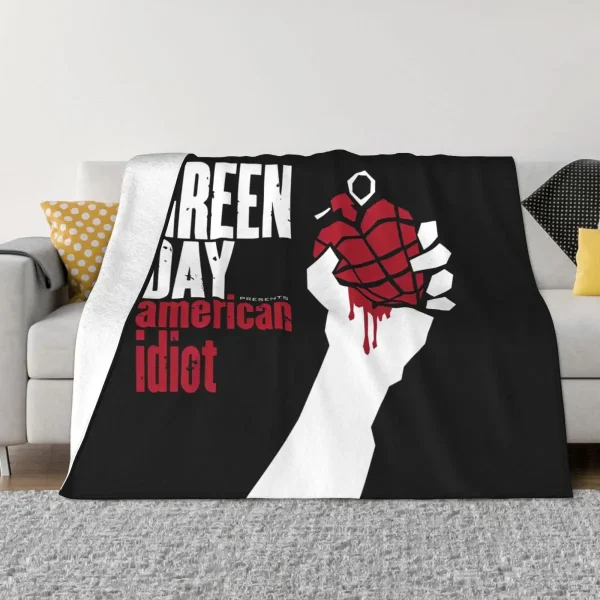Green Day Punk coperta in pile estate autunno inverno American dump albume Multi-funzione coperta Ultra-morbida per letto ufficio 1
