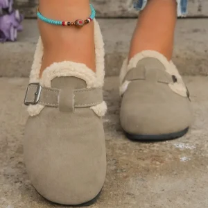 Autunno Inverno Donna Scarpe basse Scarpe basse casual Donna Morbida moda Comfort Mocassini Caldi peluche Slip on Scarpe di cotone Donna 1