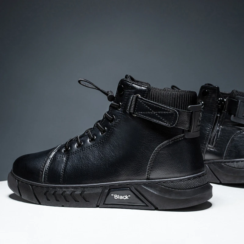 Scarpe in pelle da uomo di qualità 2024 Tendenze Stivali da moto Stivali alti Chelsea Stivali di sicurezza da lavoro con piattaforma comoda e impermeabile 6