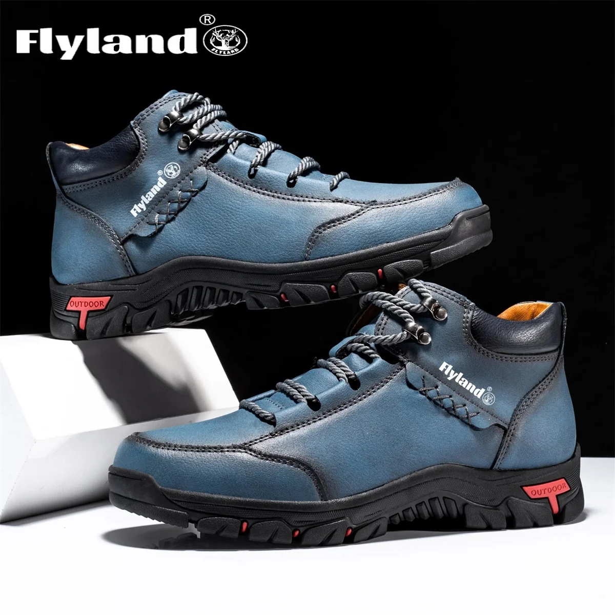 FLYLAND Classic Leather Casual scarpe da uomo Business Driving Flats Fashion stivaletti 6