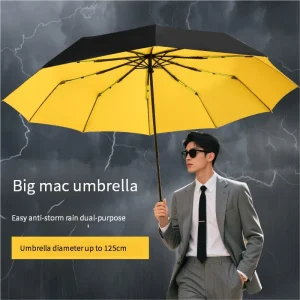 Superficie per ombrellone super grande a doppio strato tripla piega da 125 cm più produttore di ombrelli pieghevoli da uomo con protezione solare in vinile 1