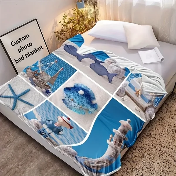 1PC Coperta personalizzata personalizzata Foto personale Coperta da letto in flanella Compleanno Matrimonio Coppia Coperta regalo per le vacanze di San Valentino 5