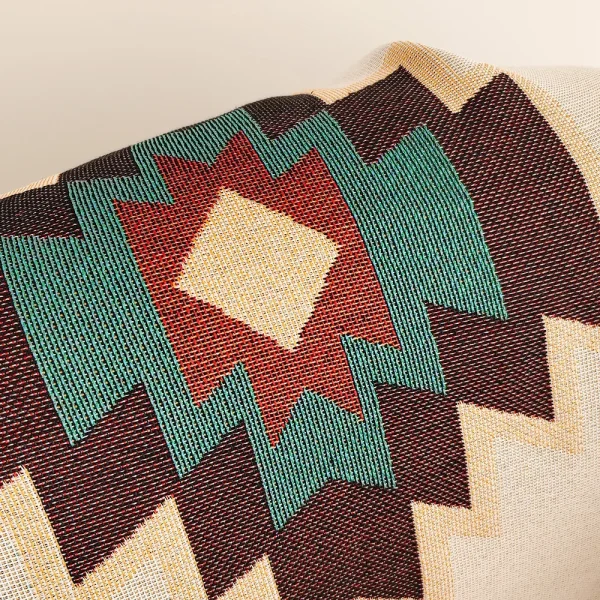 Coperta Boho oversize con frange, coperte in tessuto vintage con arazzo geometrico del sudoccidentale, doppia Si 5