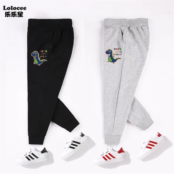 Pantaloni per bambini Cartoon Dinosaur Boy Pantaloni sportivi Primavera Autunno Bambino Casual Pantaloni per bambini Pantaloni sportivi per ragazzi Vestiti 3-14 anni 4