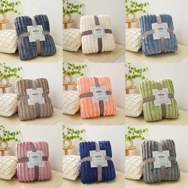 1pc soffice coperta di velluto corallo aria condizionata flanella peluche confortevole addensato e caldo morbido peluche coperta copriletto 6