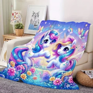 Accogliente coperta in flanella con unicorno: morbida, calda e versatile per divano, letto, ufficio o viaggi, regalo perfetto per tutte le stagioni 1