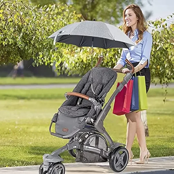 Ombrello per passeggino con morsetto Protezione UV regolabile a 360 gradi Passeggino Ombrello universale parasole per carrozzina per bambini 2