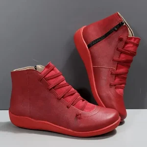Stivali da donna invernali piatti corti vintage comodi stivali da neve da donna comode scarpe da passeggio antiscivolo per donna Botas De Mujer 1