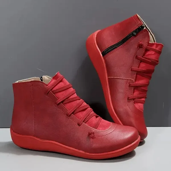 Stivali da donna invernali piatti corti vintage comodi stivali da neve da donna comode scarpe da passeggio antiscivolo per donna Botas De Mujer 1
