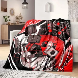 Skibidi Toilet Divertente Coperta di Flanella Coperta Calda di Flanella Adulti 3D Stampato Coperta Uomo Grotta Divano Decorazione di Campeggio Regalo Di Natale 1