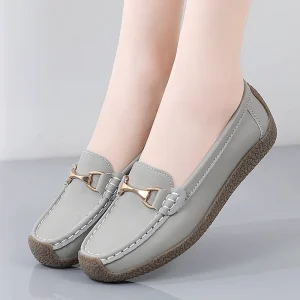Nuove donne primavera autunno appartamenti mocassini in vera pelle donna scarpe Casual mocassini Slip-on scarpe da barca femminili taglia grande 35-44 1