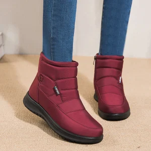 Peluche Winter2022 Nuovi stivali spessi per tenere al caldo per le donne Stivali da neve impermeabili antiscivolo Donna Tacchi piatti Scarpe imbottite in cotone caldo 1