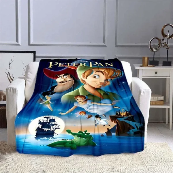 Coperta stampata Peter Pan coperta per adulti per bambini biancheria da letto morbida e calda per divano letto coperta da viaggio all'aperto 3