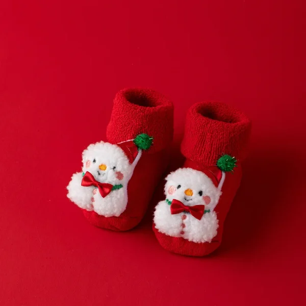 Neonato Cotone Autunno Inverno Neonate Ragazzi Calzini per bambini Infantile Natale Babbo Natale Terry Pantofole calde Calzino per bambini 0-3 anni 3