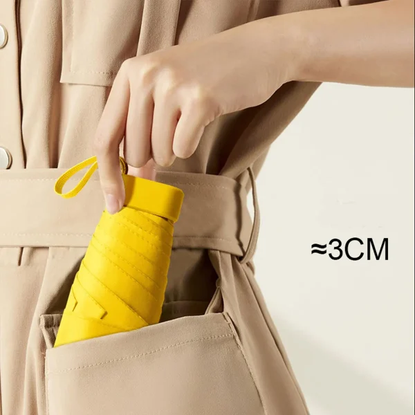 Ombrello pieghevole piccolo Ombrellone da pioggia Mini tasca Ombrellone da viaggio portatile impermeabile anti-UV 3