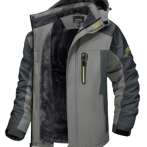 KEFITEVD Giacca da sci invernale pesante Giacche in pile caldo impermeabile Giacca da trekking termica traspirante per esterni Giacca a vento Parka da neve 1