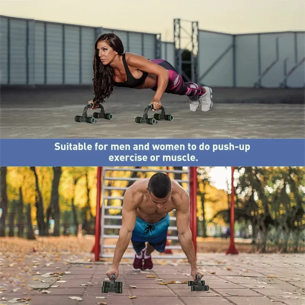 Barra di supporto push-up antiscivolo a forma di H Supporto per fitness domestico Power Rack Maniglie per palestra Barre push-up Braccio per esercizi Allenamento muscolare toracico 6
