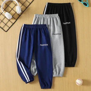 1/3 pezzi autunno e inverno per bambini sottili pantaloni casual versatili di base ragazzi e ragazze lettera stampata sport pantaloni sportivi da corsa 1