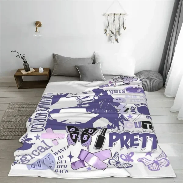Olivia Vampire Rodrigos Coperta acida Coperta morbida e calda di qualità Autunno Decorativo Decorazioni per la casa Copriletto di tendenza di strada 4