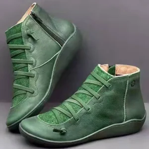 Stivali da neve donna inverno vera pelle caviglia primavera scarpe basse donna stivali corti vintage con pelliccia 2022 per donna stivali stringati 1