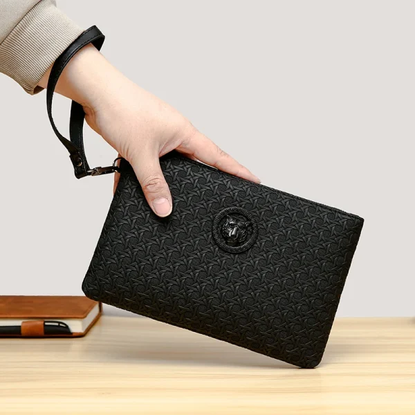 Borsa per telefono con pochette da giorno per uomo d'affari di moda Borsa per soldi in pelle PU di alta qualità Custodia per porta carte maschile casual di moda 5