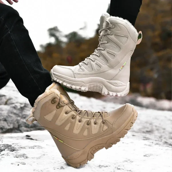 Stivali invernali donna Super Warm Plus Size 36-46 stivali da moto a metà polpaccio scarpe calde con plateau in peluche Zapatos Para Mujer 3