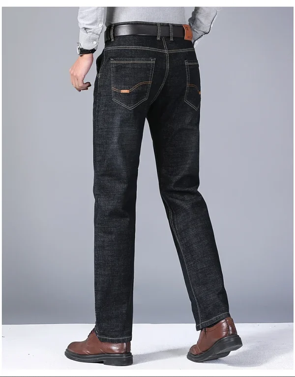 Nuovi uomini leggeri di lusso elasticizzati pantaloni slim fit comodi morbidi pantaloni di jeans casual dritti moda business abbigliamento di marca maschile 5
