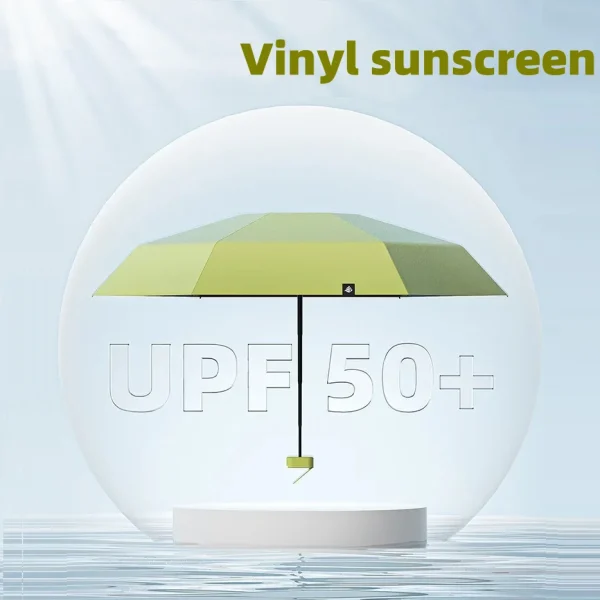 UPF50 + Mini Ombrello Pieghevole Parasole in Vinile Ombrello Piccola Tasca da Pioggia Ombrello da Viaggio Protezione Ultravioletta Capsula Ombrellone 3