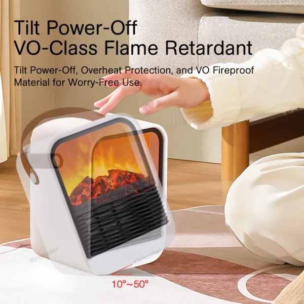 Camino Riscaldatore elettrico Ventilatore caldo Ventilatore portatile Desktop domestico Riscaldamento domestico Stufa Radiatore Scaldavivande Macchina 6