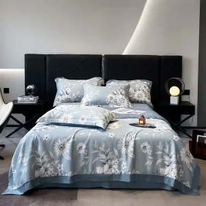 Coperta trapuntata estiva ricamata, fresca e confortevole, letto singolo matrimoniale, trapunta stampata per condizionatore d'aria Tencel 1