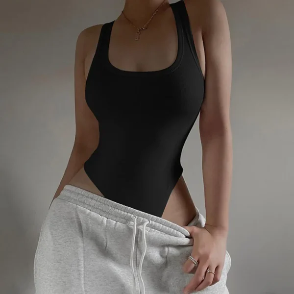 Body in maglia senza maniche 2024 Hot Summer Sexy aderente con spalle scoperte Halter Top Casual Street Corpetto per le donne ClubWear 6