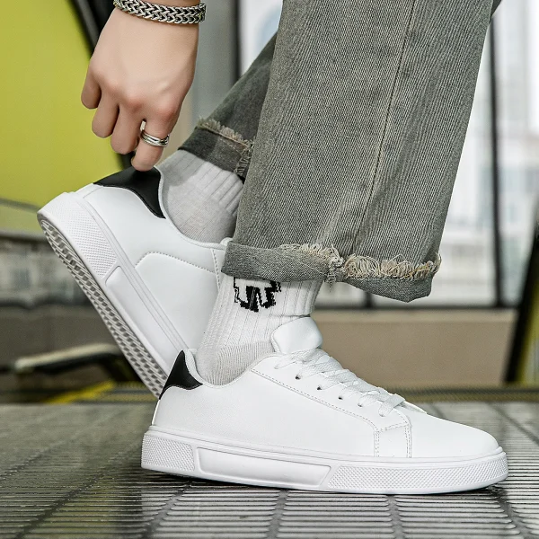 Scarpe da uomo in pelle PU Sneakers Scarpe casual di tendenza Scarpe da ginnastica maschili per il tempo libero Calzature da uomo Scarpe vulcanizzate Scarpe da coppia Scarpe da donna 5