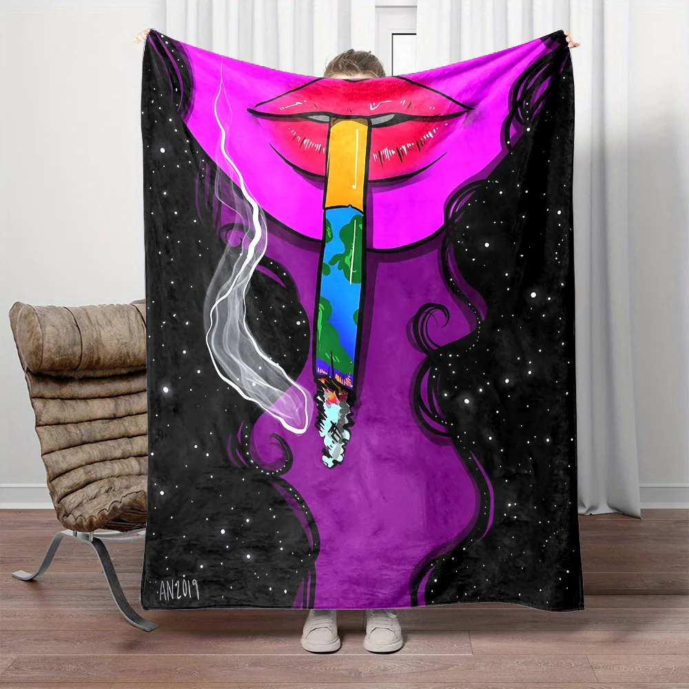 Coperta in flanella stampata d'arte moderna chic - Morbida, reversibile e lavabile in lavatrice per tutte le stagioni - Regalo perfetto per la casa 1