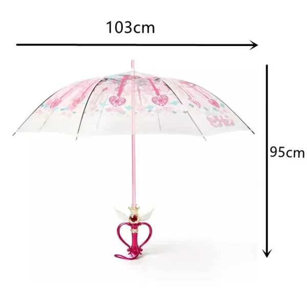 Torcia con manico per ombrello luminoso Torcia a tre colori che cambia pioggia Ombrello trasparente con manico lungo per donne Ragazze Regalo per bambini 6