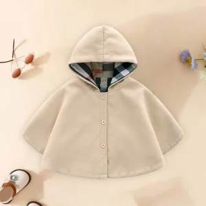 Cappotto grazioso per ragazze Mantelle con cappuccio autunnali e invernali per ragazzi e ragazze Mantelle termiche per neonati Tute da neve per ragazze con cappotto 1