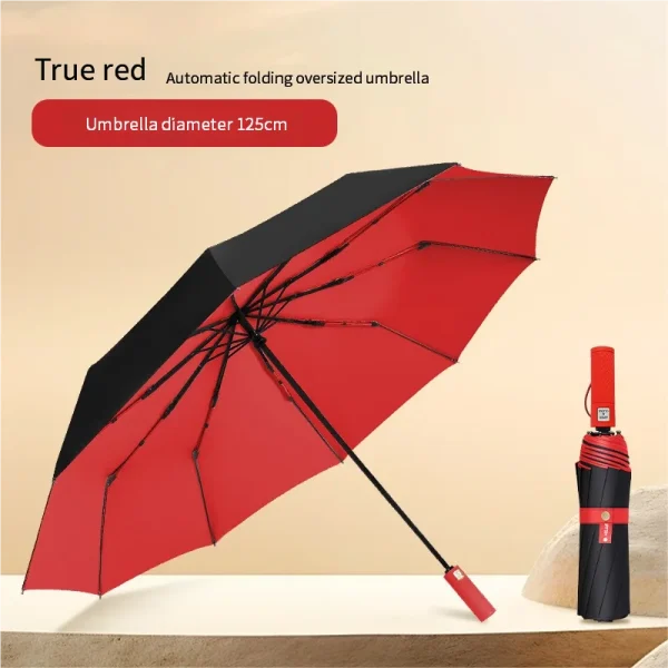 Superficie per ombrellone super grande a doppio strato tripla piega da 125 cm più produttore di ombrelli pieghevoli da uomo con protezione solare in vinile 4