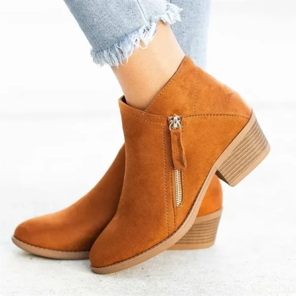 Stivaletti da donna 2022 Autunno Pelle scamosciata 6 Stivali moda donna Taglia 43 Stivali con plateau Stivaletti con tacco con cerniera laterale Botas De Mujer 6
