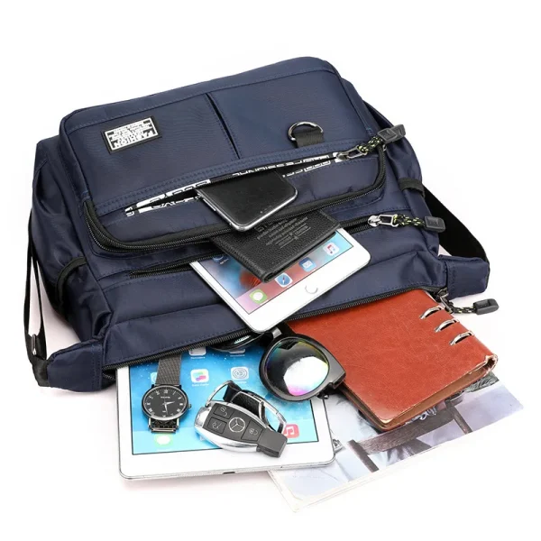 Borsa a tracolla Oxford di design Borsa a tracolla di lusso a tracolla singola con tasca multistrato casual da uomo di grande capacità 4