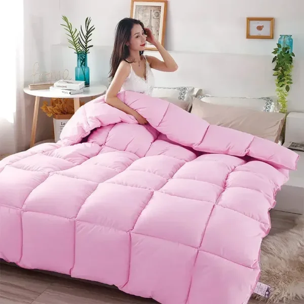 Piumino invernale in piuma d'oca bianca/anatra di alta qualità, piumino invernale, con fodera in cotone, spessa, doppia, completa, Queen, king size 5