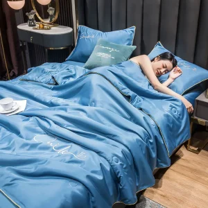 Trapunta estiva fresca Trapunte Queen traspiranti in seta Aria condizionata Coperta fresca Copriletti per federa per letto matrimoniale 1