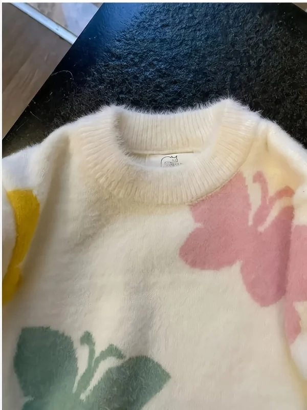 Maglioni da ragazza, pullover, abbigliamento autunnale e invernale, nuovi vestiti per bambini, camicie con fondo, eleganti maglioni ispessiti per bambini più grandi 4