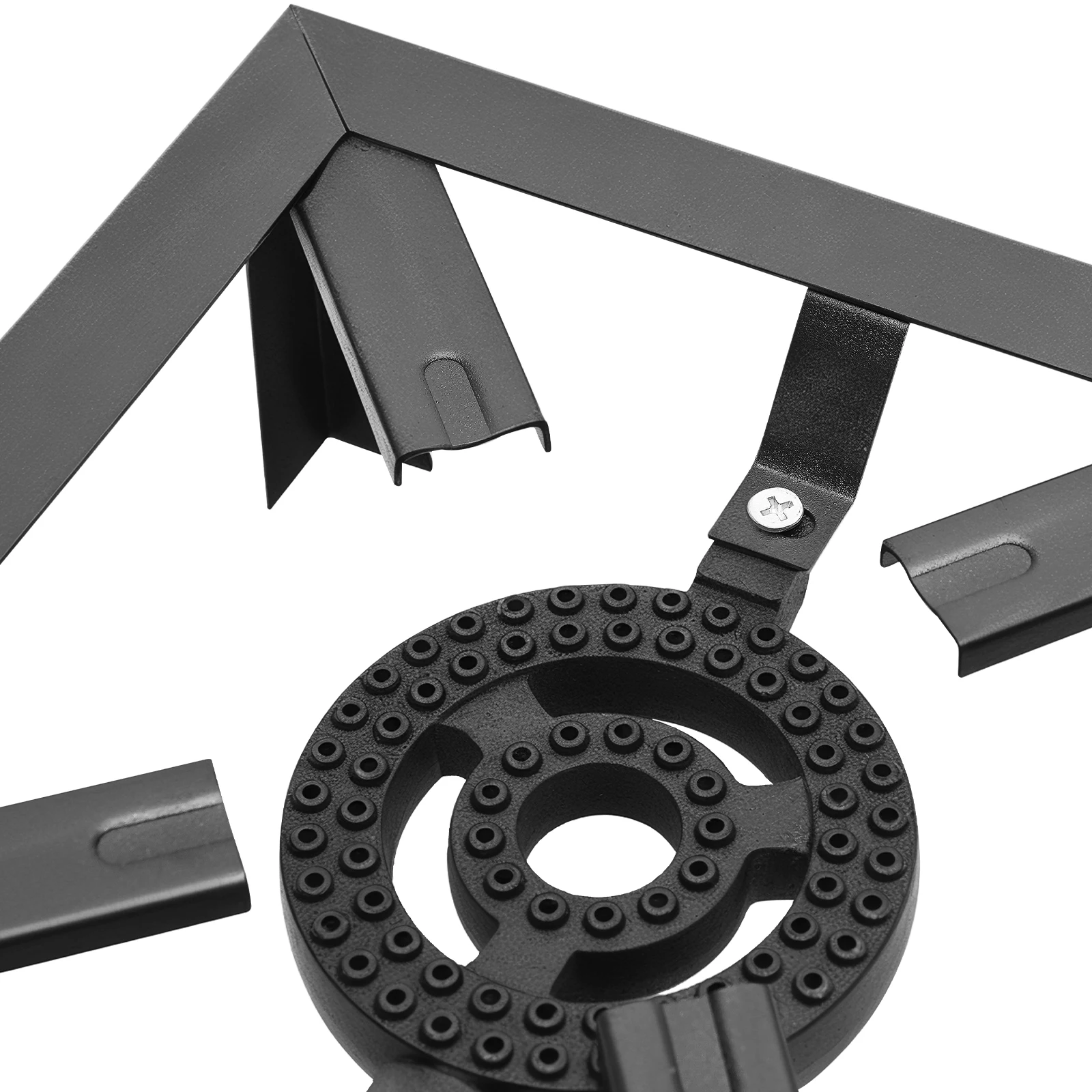 Fornello a gas da campeggio portatile da 8000 W per esterni 2 bruciatori BBQ Picnic Camp Fornello a propano con tubo regolatore regolabile 0-10 Psi 6