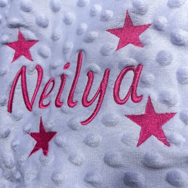 Nome ricamato luna e stella passeggino per bambini coperta morbida nome personalizzato regalo di nascita neonato coperte per doccia per bambini 2