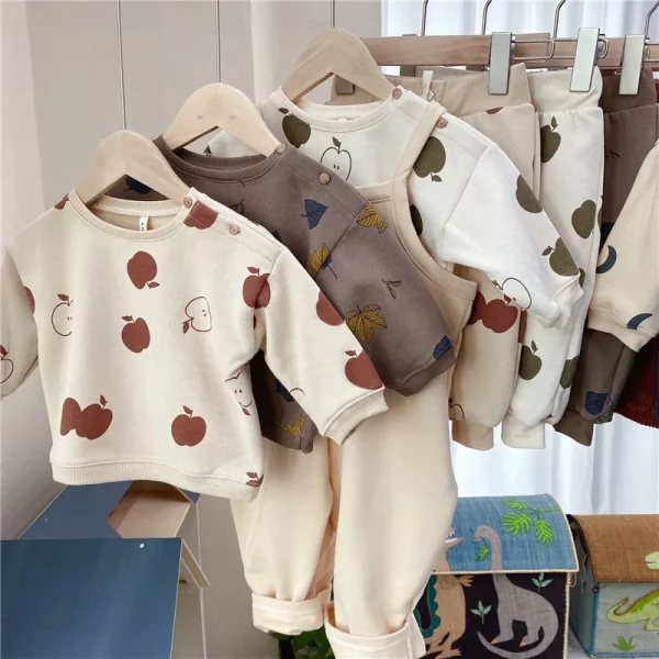 Set di vestiti per bambini per bambini Primavera Autunno Abiti in pile Maglione per bambini Top + Pantaloni 2 pezzi Vestiti per bambini per bambini 2