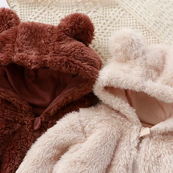 Vestiti invernali per bambini Simpatico cartone animato Orso Pagliaccetti per bambini Pigiama in cotone Infantile Ragazzo Ragazze Costume animale Tuta con cerniera 0-24 mesi 3